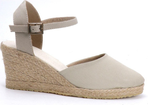 Gerçek Elişi Bej Kadın Dolgu Topuk Espadril Handmade
