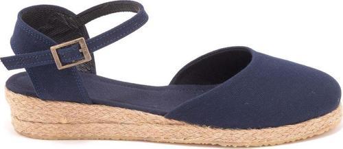 Gerçek Elişi Topuğu Açık Bilekten Bantlı 3cm Dolgu Topuk Keten Hasır Espadril Handmade