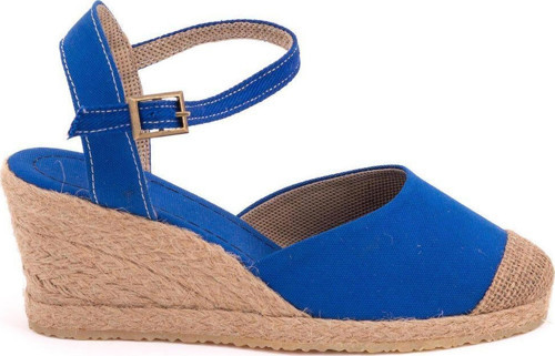 Gerçek Elişi Topuğu Açık Bilekten Bantlı Dolgu Topuk Keten Hasır Espadril Handmade