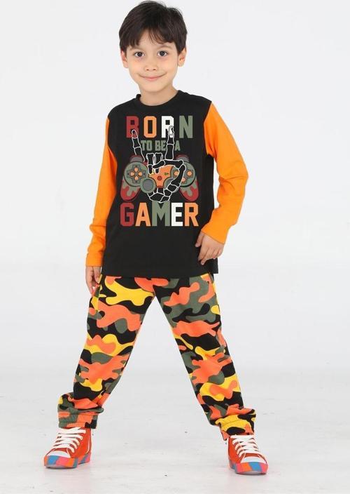 Gamer Erkek Çocuk Kamuflaj Pantolon + T-shirt Takım
