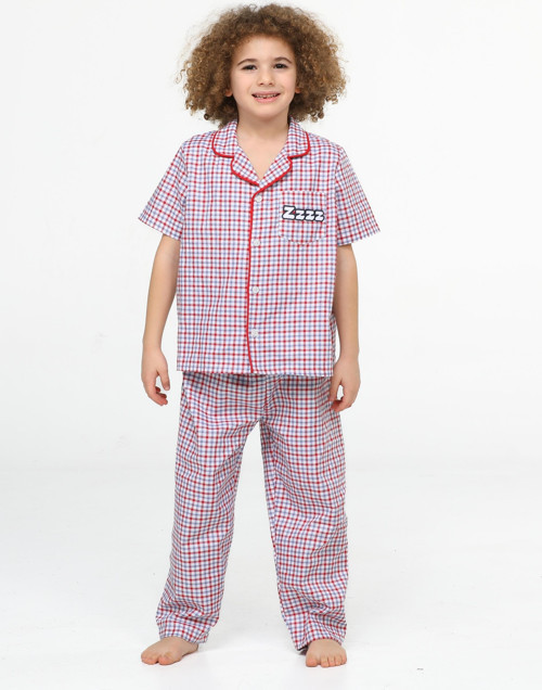 Zzzz Pamuklu Dokuma Ekose Pijama Takım