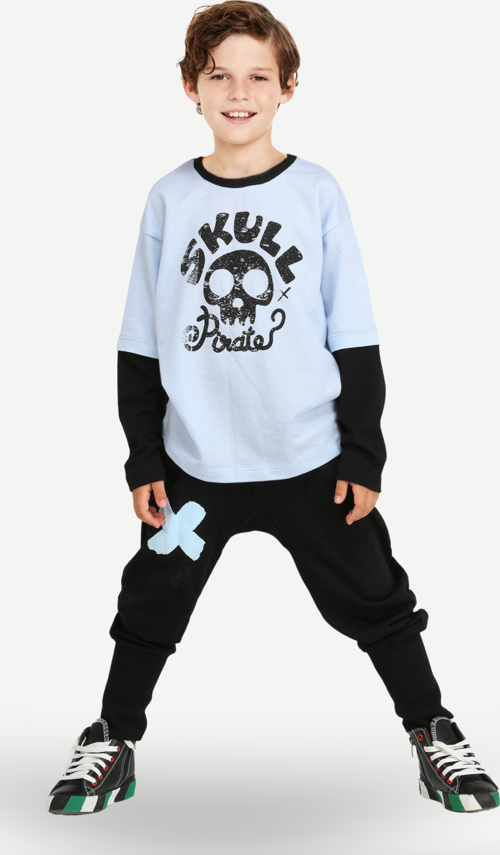 Skull Pirate Oversize T-shirt + Baggy Pantolon Takım