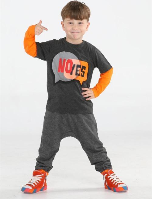 Yes No Antrasit Baggy Pantolon + T-shirt Takım