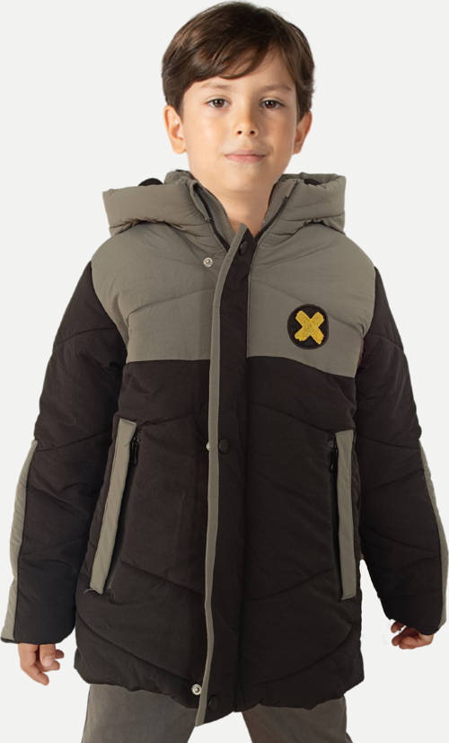 Gri Siyah Su Geçirmez Parçalı Elyaflı Unisex ÇocukMont