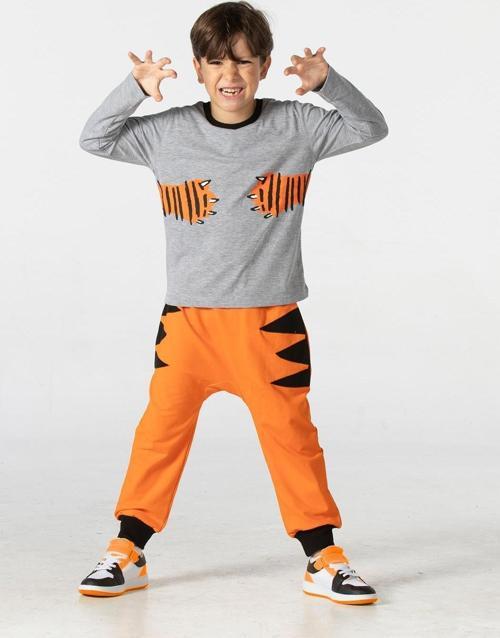 Tiger Paws Turuncu Pantolon+T-shirt Takım