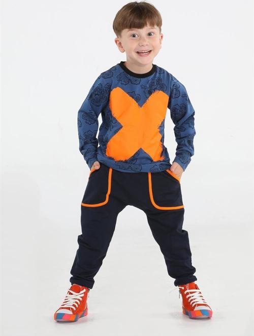 Casa Yaprak Desenli Baggy Pantolon + T-shirt Takım