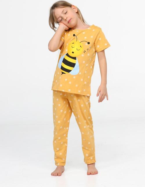 Arı Puanlı Kız Çocuk Pijama Takım