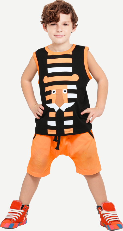 Tiger Çizgili Harem Şort Takım