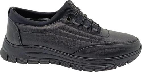 Free Balance 013 Erkek Siyah Lastik Bağcıklı Hakiki Deri Çorap Model Ayakkabı