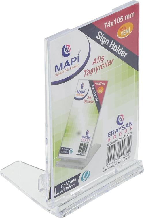 L Tipi Afiş Taşıyıcı Ayarlı Alt Tabanlı 74X105Mm Dikey Broşür Standı 5340560