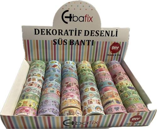 Desenli Bant Dekoratif Süs Bantı 15 Mm X 3 Metr Bfx-Deb0004 (60 Lı Paket)