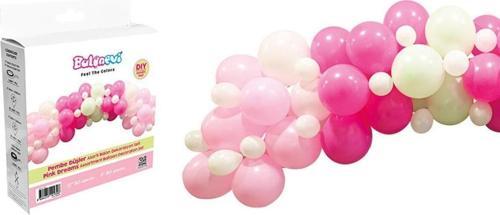 Pembe Düşler Asorti Balon Dekorasyon Seti (70 Li Paket)