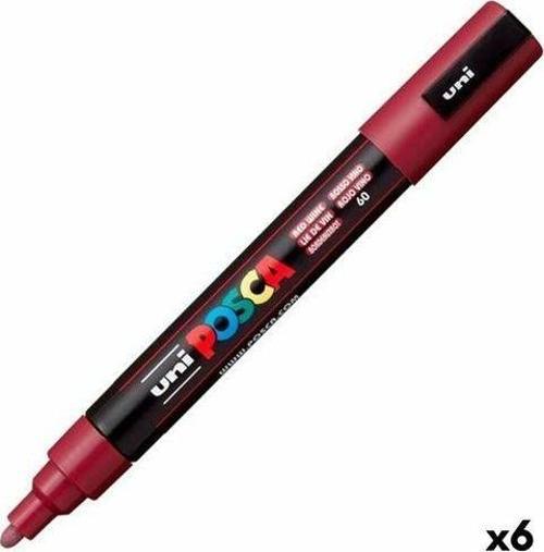 Posca Markör Boyama Kalemi Su Bazlı 1.8-2.5 Su Bazlı Poster Markörü Ş. Kırmızı Pc-5M (6 Lı Paket)