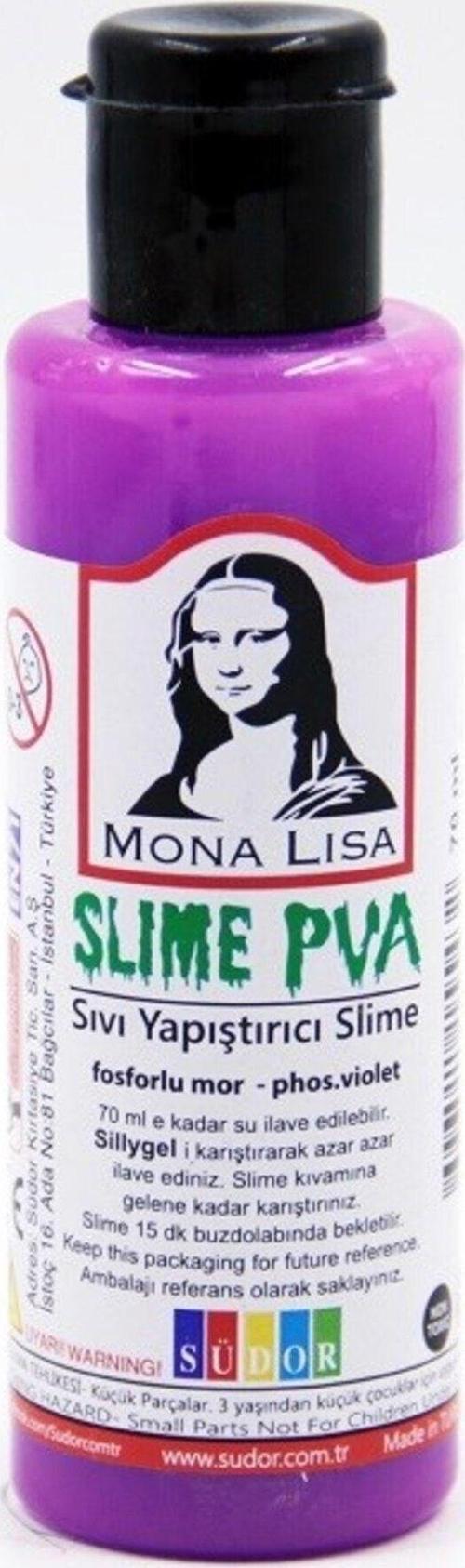 Mona Lisa Sıvı Yapıştırıcı Slime 70 Ml Fosforlu Mor Sl01-16 (12 Li Paket)