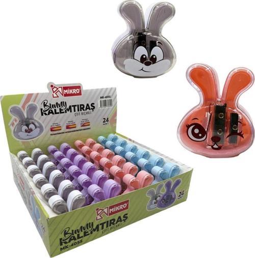Kalemtıraş Bunny Çift Bıçaklı Mk-4055-24 (24 Lü Paket)