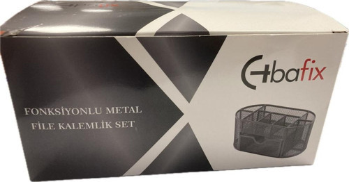 Masa Üstü Organizer Kalemlik Metal Perforeli Fonksiyonlu Siyah Bfx-Mmk9059S