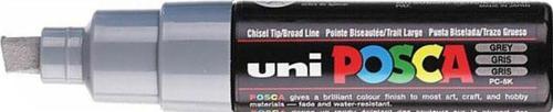 Pc-8K Uni Posca Su Bazlı Poster Markör Boyama Kalemi 8.0 Mm Gri (6 Lı Kutu)