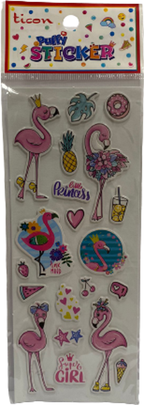 Puffy Sticker Flamingo Tps-011/1 (20 Li Paket)