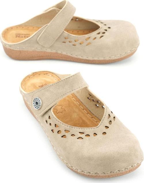 Yazlık Kadın İç Tabanı Hakiki Deri Cırt Cırtlı Terlik