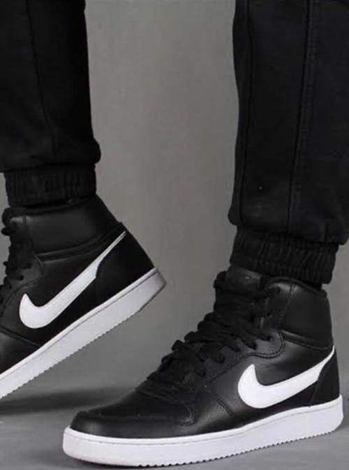 Ebernon Mid Triple Leather Erkek Sneaker Hakiki Deri Bilekli Spor Ayakkabı Siyah