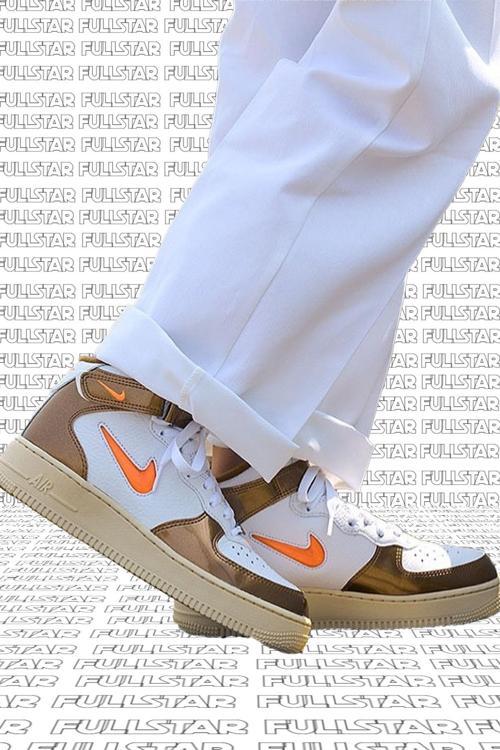 Air Force 1 Mid QS Leather Hakiki Deri Mücevher Ale Brown Kahverengi Sneaker Ayakkabı