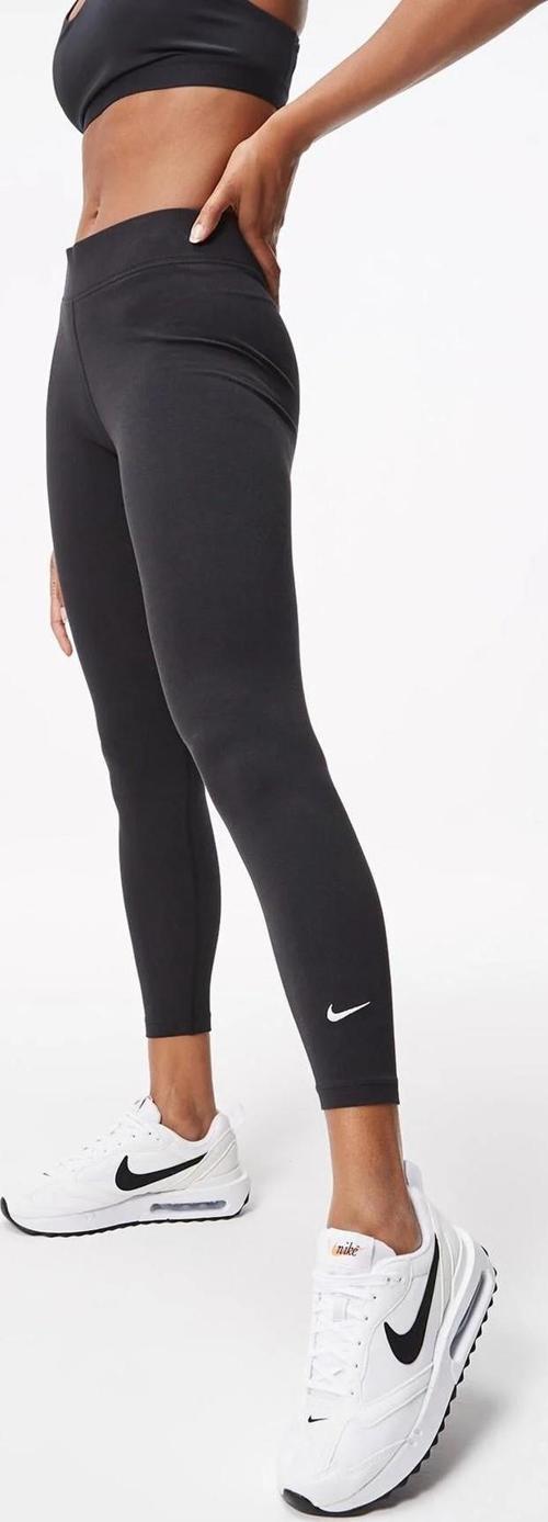 Sportswear Essentials Mid Rise 7/8 Leggings Black Pamuklu Kadın Spor Tayt Siyah