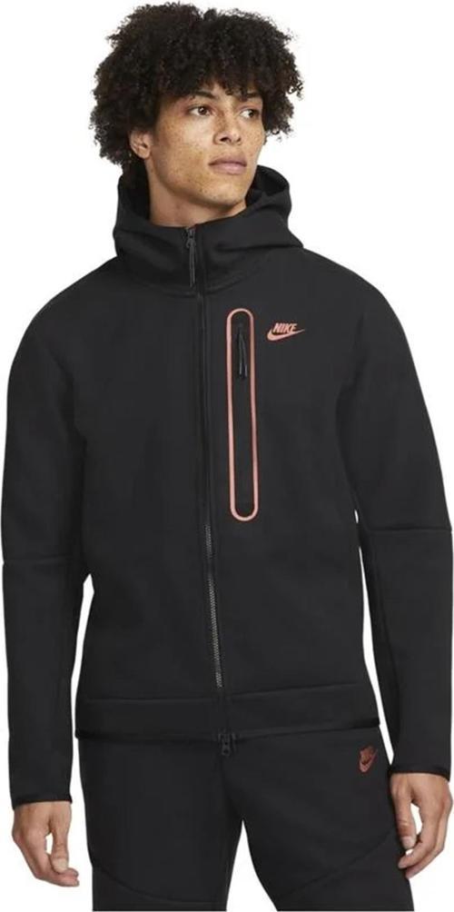 Sportswear Tech Fleece Brushed Full Zip Hoodie Erkek Sweatshirt Siyah