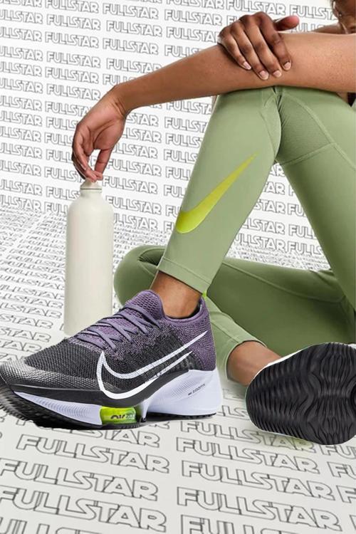 Air Zoom Tempo Next % Flyknit Running Shoes Kadın Koşu Ayakkabısı Siyah Mor