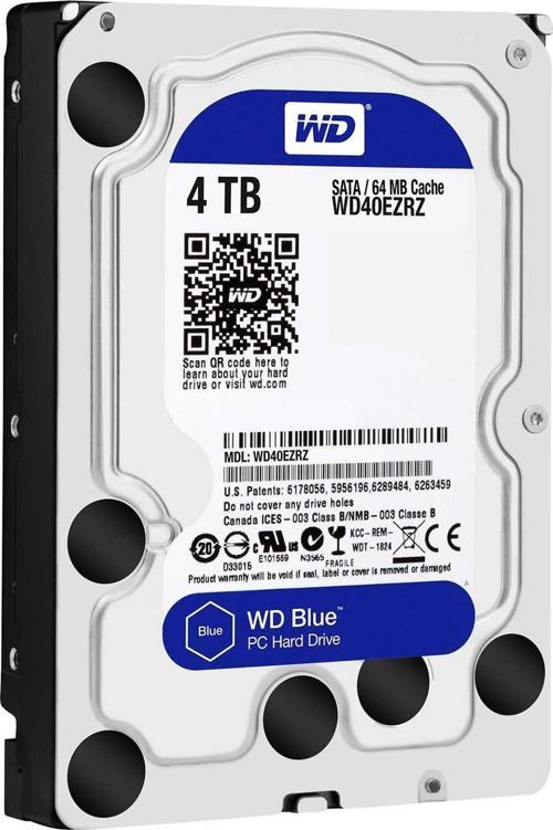 4Tb 3.5" 5400Rpm Sata3 64Mb Blue Dahili Masaüstü Harddisk Wd40Ezrz