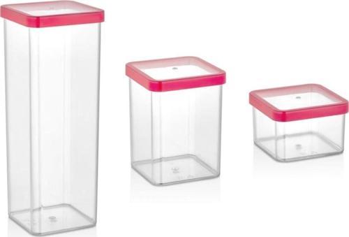 Sızdırmaz Kapaklı Şeffaf Saklama Kabı 3'Lü Set 500Ml-1000Ml-2100Ml