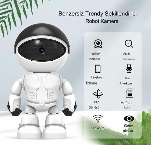 Robot Görünümlü Uyumlu Bebek Evcil Hayvan/Hırsız/Bakıcı Gözetleme Kamerası Gece Görüşü Ses,Hareket