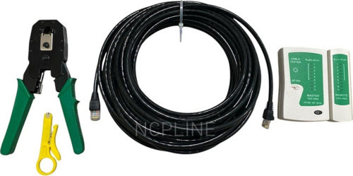 35 Metre İç Mekan - Ev Ofis - Modem Pc İçin İnternet Kablosu Cat 6 Ket +Kablo Test Cihazı