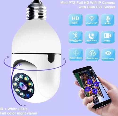 360 Ptz Ip Kamera Gece Görüş Kablosuz Bebek Güvenlik Akıllı Ampul Wifi Kamera