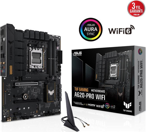 Tuf Gamıng A620-Pro Wıfı Ddr5 6400Mhz Hdmı Dp M.2 Atx