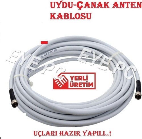 25 Metre Rg6 Hazır Uçlu Çanak Anten Montaj Kablosu Yüksek Sinyal