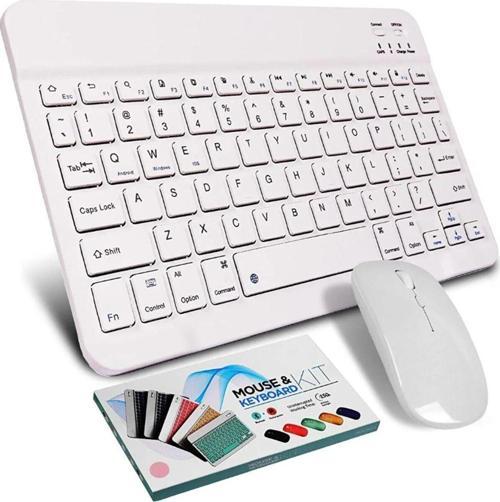 Mini Kablosuz Ultra Hafif Taşınabilir Kablosuz Klavye Set Şarj Edilebilir İos/Android/Windows Uyu