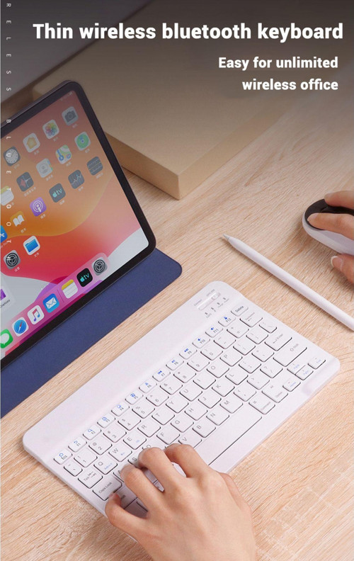 Ipad Xiaomi Samsung Huawei Tablet Laptop Uyumlu Renkli Bluetooth Bağlantılı Klavye+Mouse Set