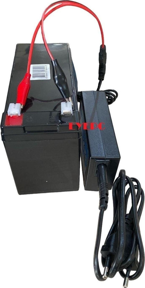 12 Volt 7 Amper Şarj Edilebilir Akü Pil + Şarj Cihazı Adaptör