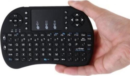 Siyah Şarjlı Türkçe Işıklı Mouse Kablosuz Smart Tv Box Ps3 Mini Klavye