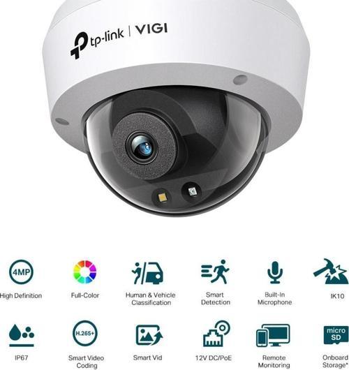 Tp-Lınk Vıgı C240 4Mm 4Mp Full-Color Dome Ip Kamera (1/3",30Fps,Fhd,H265+)