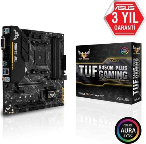 Tuf B450M Plus Gaming Amd B450 Soket Am4 Ddr4 3200Mhz Hdmı Dvı-D M.2 Usb 3.1 Matx Anakart