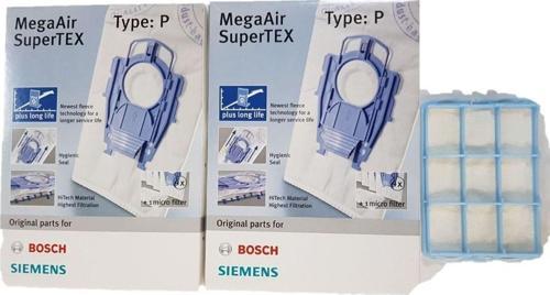 Siemens Type P Tipi Ergomax Süpürge Toz Torbası 2 Kutu Filitre Hediyeli