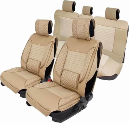 Fiat Fiorino Oto Koltuk Kılıfı Seti Yüksek Kalite Deri - Ortopedik (Ön-Arka Komple Takım) Bej