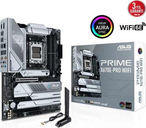Prıme X670E-Pro Wıfı Ddr5 Hdmı Dp Pcıe 16X V5.0 Am5 Atx