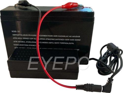 6V 12Ah 20Hr Bakımsız Kuru Akü 6 Volt 12 Amper+ Akü Şarj Aleti Timsah Kablo Set 01Mş