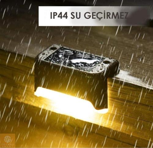 Solar Güneş Enerjili Köşebent Merdiven Veranda Bahçe Led Lamba 4 Lü Set