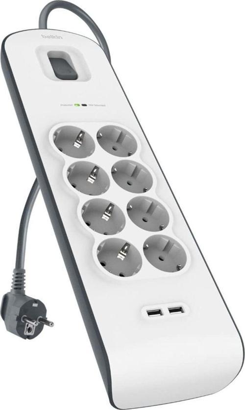 Bsv804Vf2M 8Li 2M Akım Korumal Priz + 2X2.4A Usb Girişi