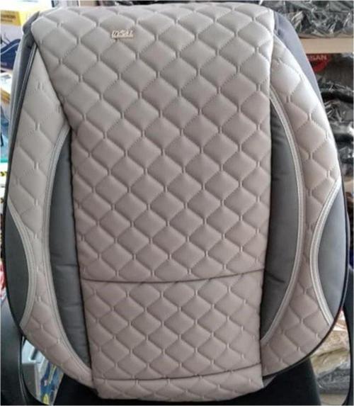 Kapitone Deri Ve Kumaş Kombinasyonu Koltuk Kılıfı Ön-Arka Komple Takım Gri Renk Peugeot 207