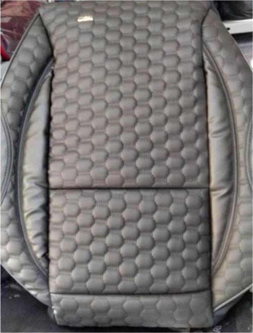 Kapitone Deri Ve Kumaş Kombinasyonu Koltuk Kılıfı Ön-Arka Komple Takım Siyah Renk Citroen C3