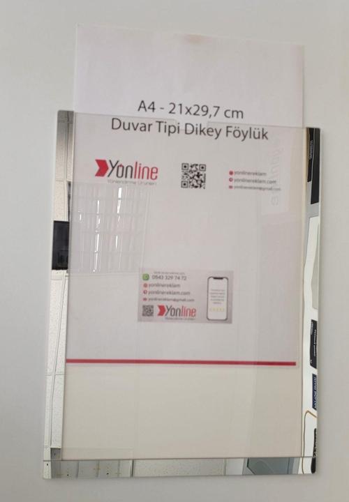 A4 Dikey Kolay Değiştirilebilir Kapı Ve Duvar Tipi Föylük Pano